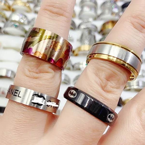 Aug jewelry mixed wholesale fashion exaggerated titanium steel ring personality wild men and women stainless steel ring