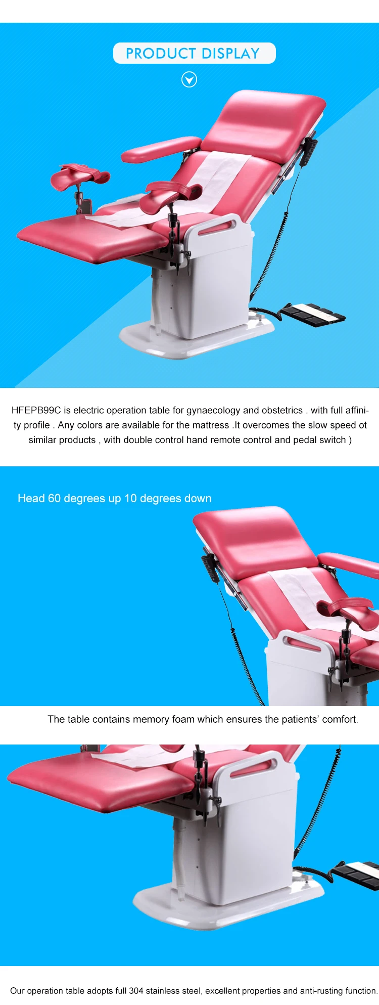 Emergency & Clinics Apparatuses Type and Manual Power Source portable gynecology examination chair Operating Table