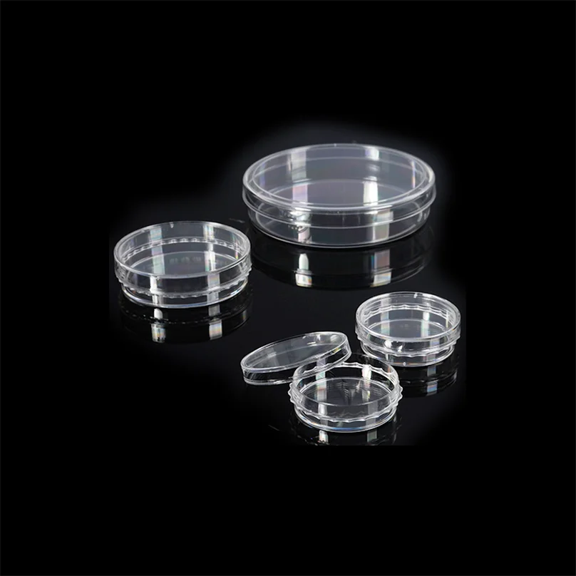Durable Plastic Transparent 100mm Cell Culture Petri Dish for Lab