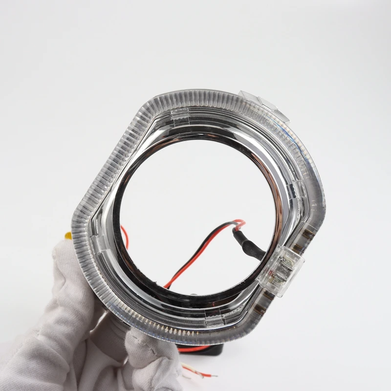 CQL 100mm 110mm led angel eyes led headlight halo ring,silver black chrome shroud,3inch shroud with led angel eyes