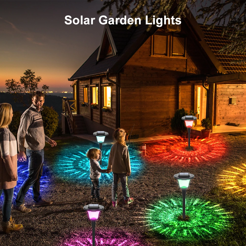 Smart Glass Solar Lights Outdoor Solar Pathway Lights 16 Million Color Changing Lights for Halloween Xmas