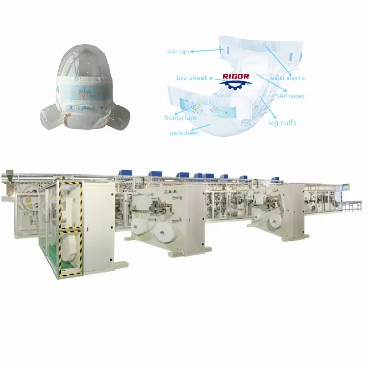 Second Hand Full Servo Baby Diaper Making Machine Production Line