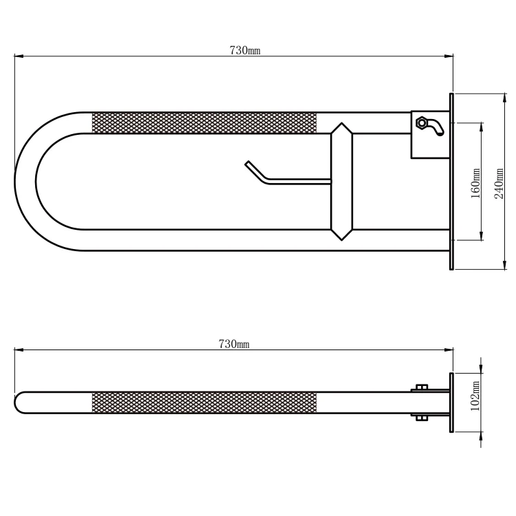 2022 New Stainless Steel Folding Toilet Handicap Bathroom Grab Bar