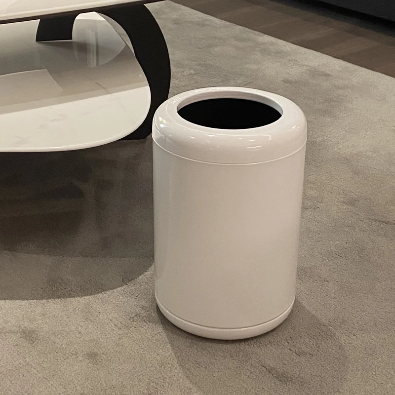 Leasylife10L/2.1GAL thickened double-layer metal waste bin round stainless steel trash can without cover