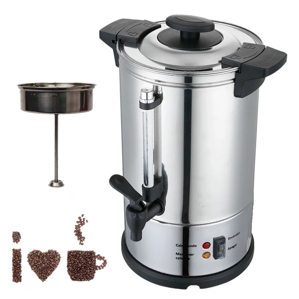 10 Liter Stainless Steel Espresso Retro Coffee Maker Machine Filter Basket Electric Tea Boiler Machine