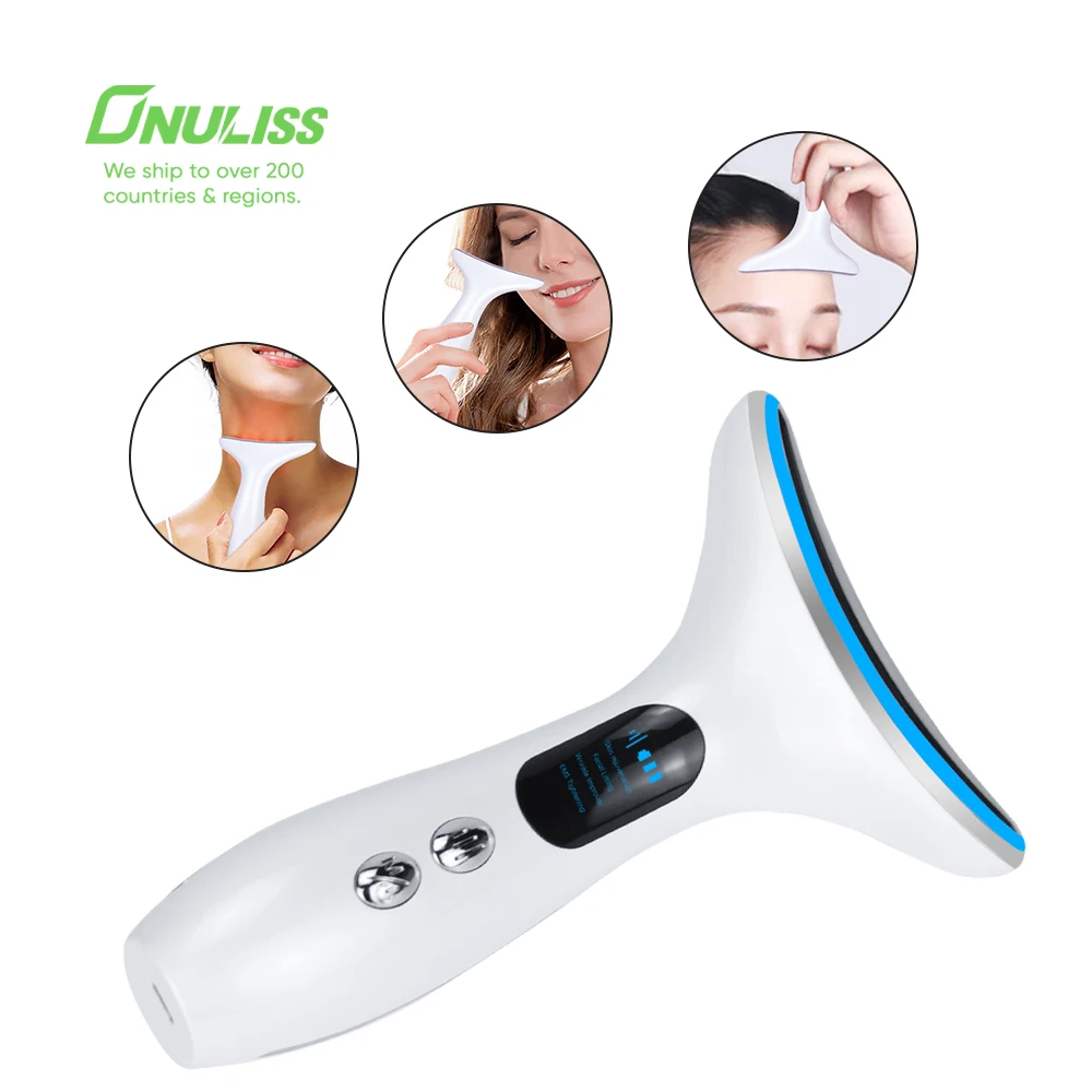 LED Therapy Face Lifting Machine Eye Facial Neck Massager Anti Aging Wrinkle Skin Face Lift Device