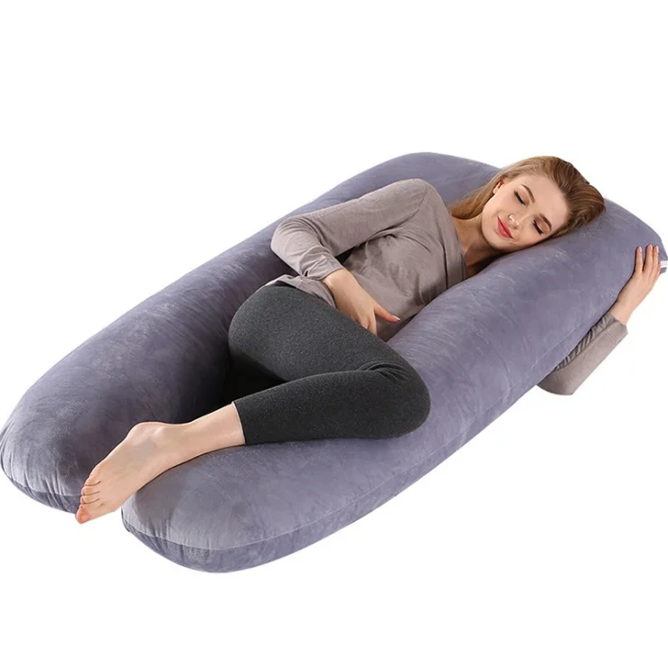 Hot sale Manufacturer Supply Full Body Maternity Pillow U Shaped Pregnancy C shape soft velvet fabric