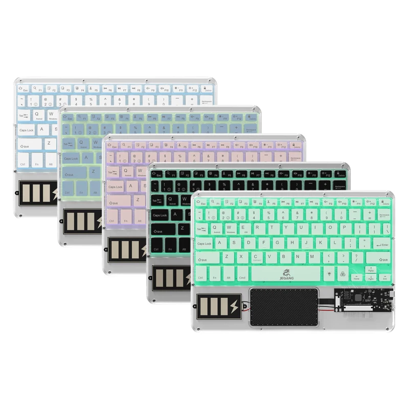 Jeqang RGB Colorful Lighting Bluetooth Keyboard Cover for Laptop & Phone Touch Pad Magic Keyboard