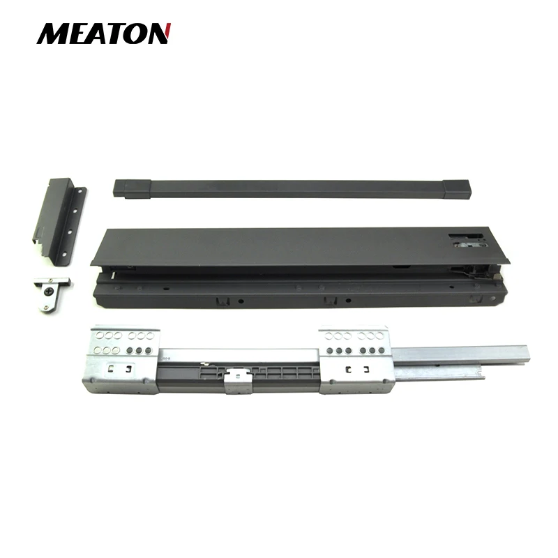 Meaton Wholesale Furniture Accessories Kitchen Cabinet Double wall drawer with side square railings automatic drawer slides