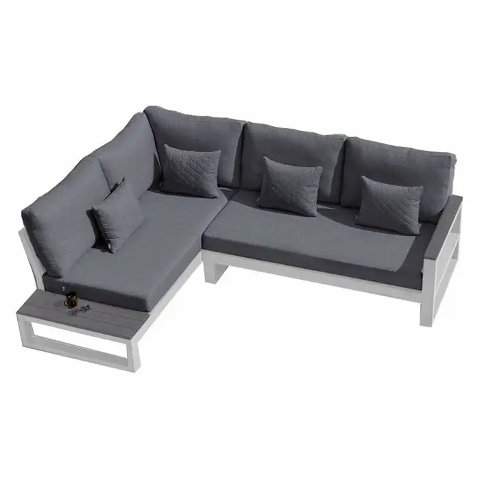 Garden Sofas Set L Shape Corner Sofa Metal Aluminum Patio Luxury Garden Sofas Outdoor Furniture