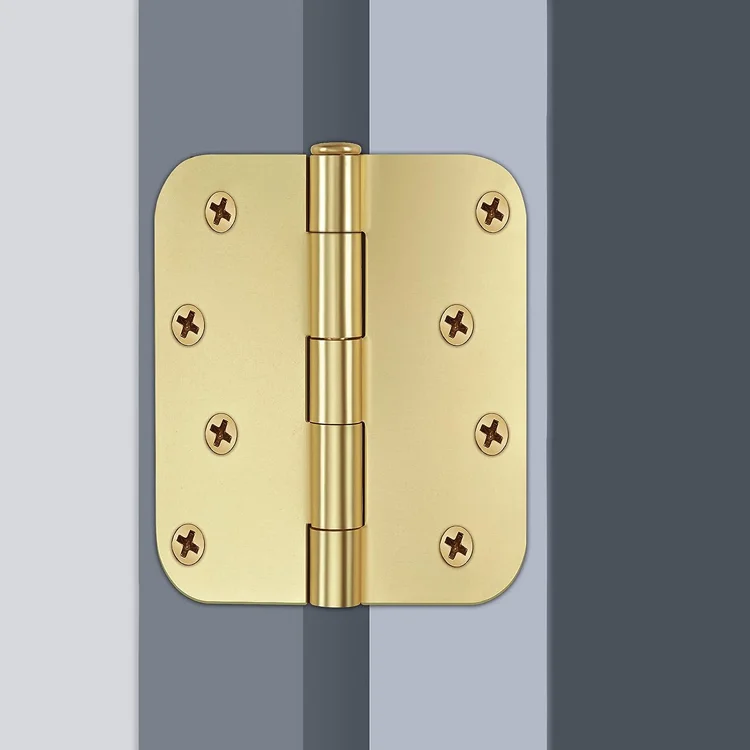 Wholesale Square Door Hinges Satin Brass Interior Hinges for Doors Bedroom Security Hardware