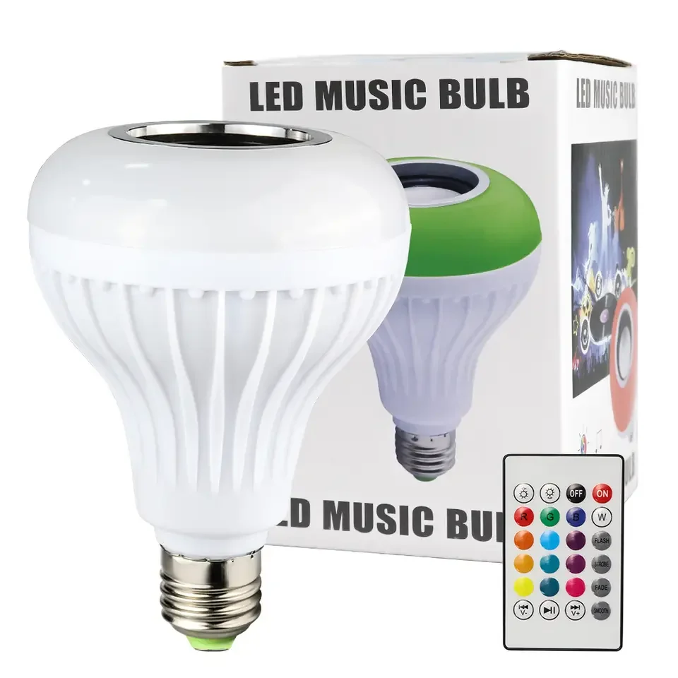 CHZM free sample CE RoHS  12W E27 RGB Color Changing LED Wireless Smart Music LED Light Bulb Remote Control
