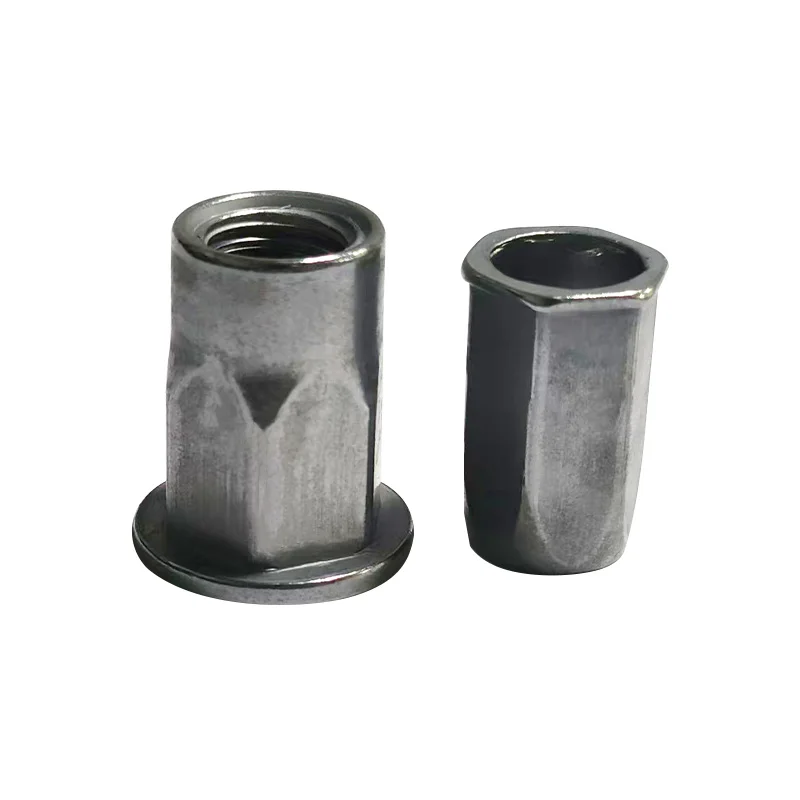 M3m4m5 full hexagonal flat head hollow rivet nut pull cover internal thread sliding tooth galvanized insert