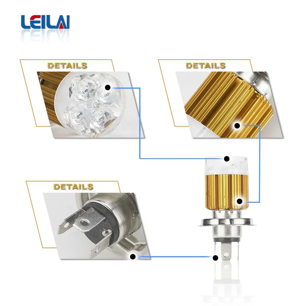 12W Motorcycle LED Headlight Bulbs 2000LM Light Motorcycle Bulb H4 Led Headlight