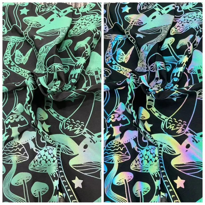 dog clothing rainbow fabric/ pet clothing fabric/glow-at-night pet clothing fabric