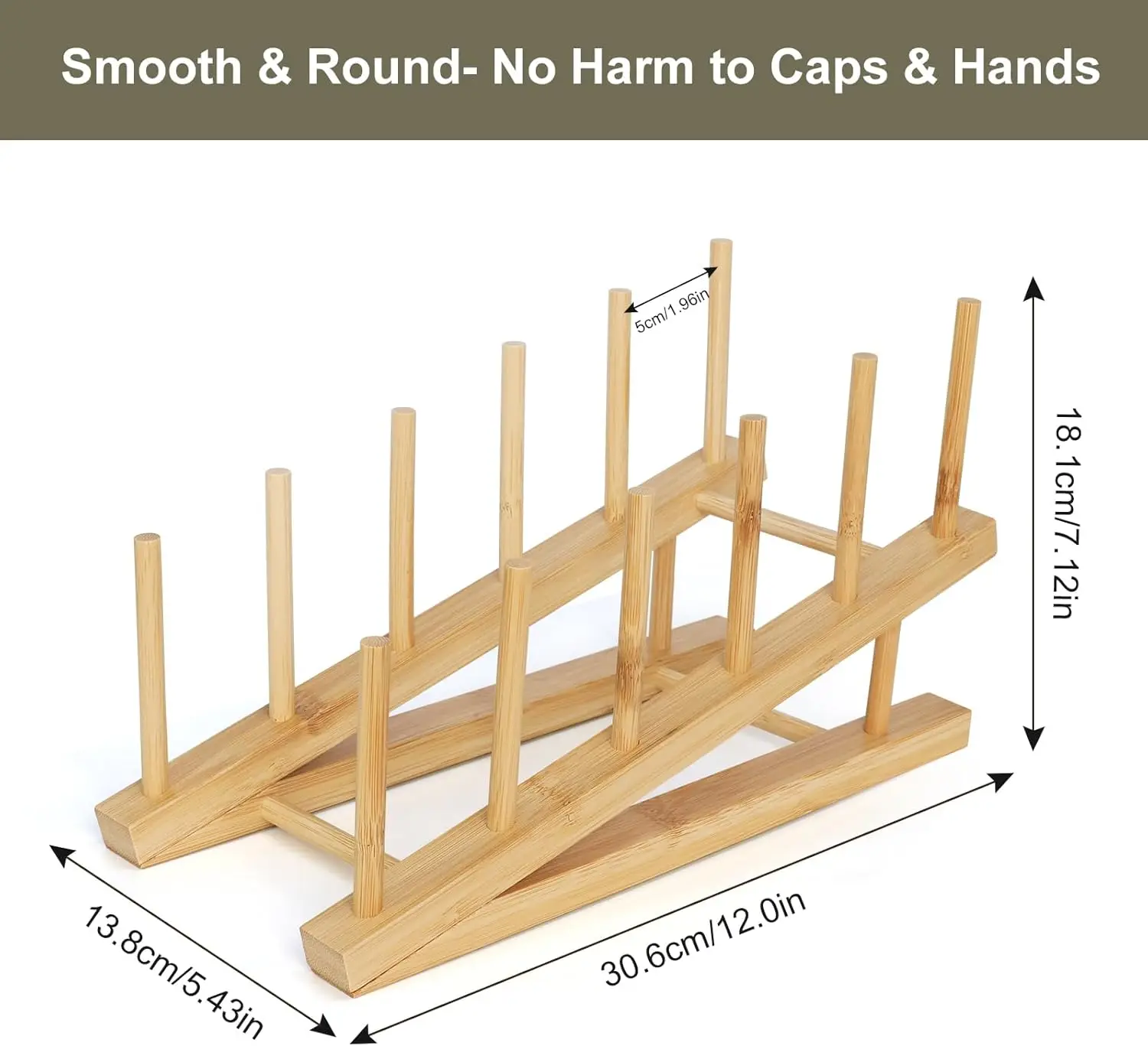 202408 Bamboo Hat Rack Upgrade Hat Organizer for Basecap Compact Wooden Hat Holder up to 30 Caps Organizer
