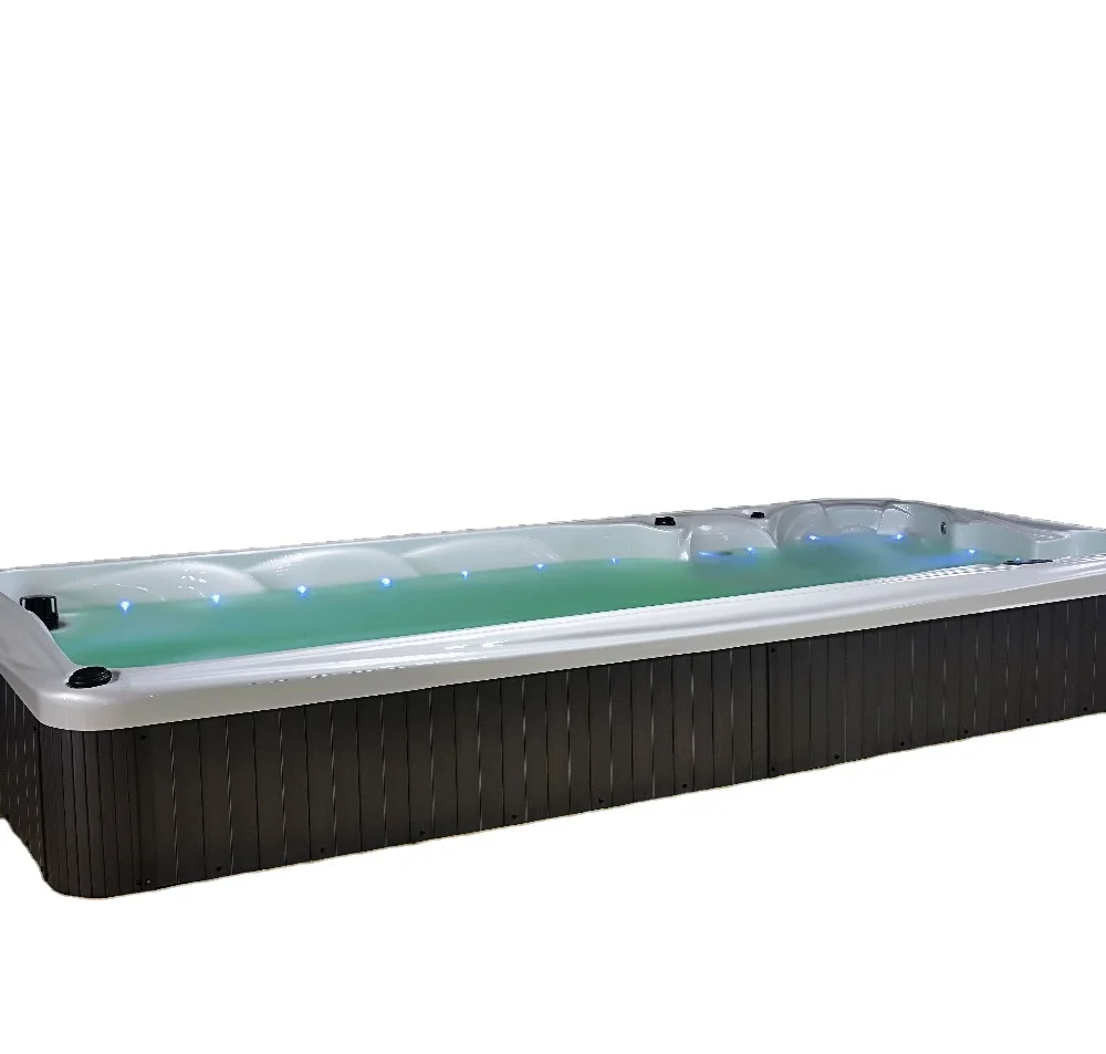 Freestanding Outdoor swimming Bathtub Hydrotherapy Spa hot tub endless swim Pool with spa tub swimspa free standing tubs