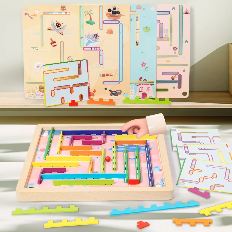 New Arrivals Children Creative Wooden Bead Maze Combination Toys Montessori Educational Logic Thinking Ability Toys For Kids