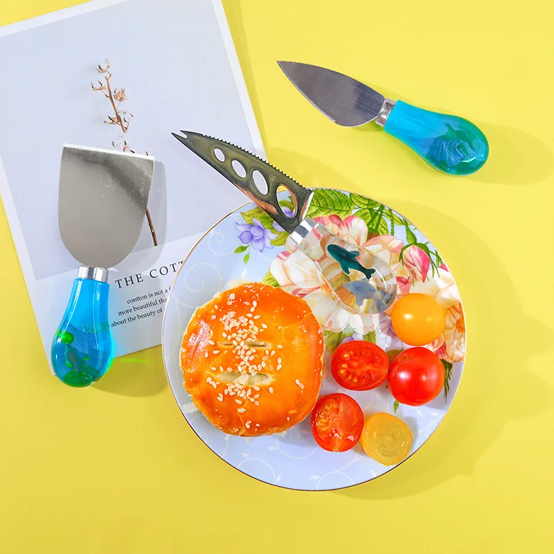 W436 New Knife  Fork Handle Epoxy Resin Mold DIY Rectangle&Round  Western Tableware Set Storage Tray Silicone Mold