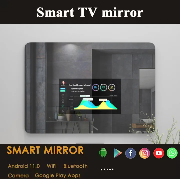 Mirror With Speaker Trending Products 2024 New Arrivals Anti-fog Android OS Wifi Bluetooth Wall Mirror Intelligent Magic Mirror