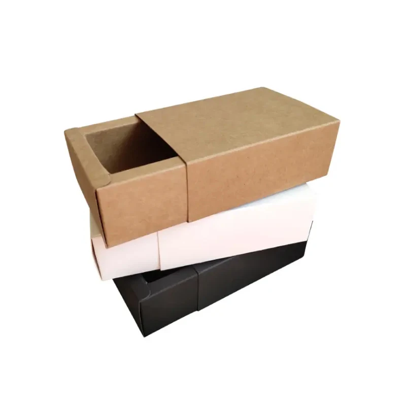 Custom Logo Necklace Bracelet Rings Jewelry Slide Gift Packaging Cardboard Folding Kraft Paper Drawer Box