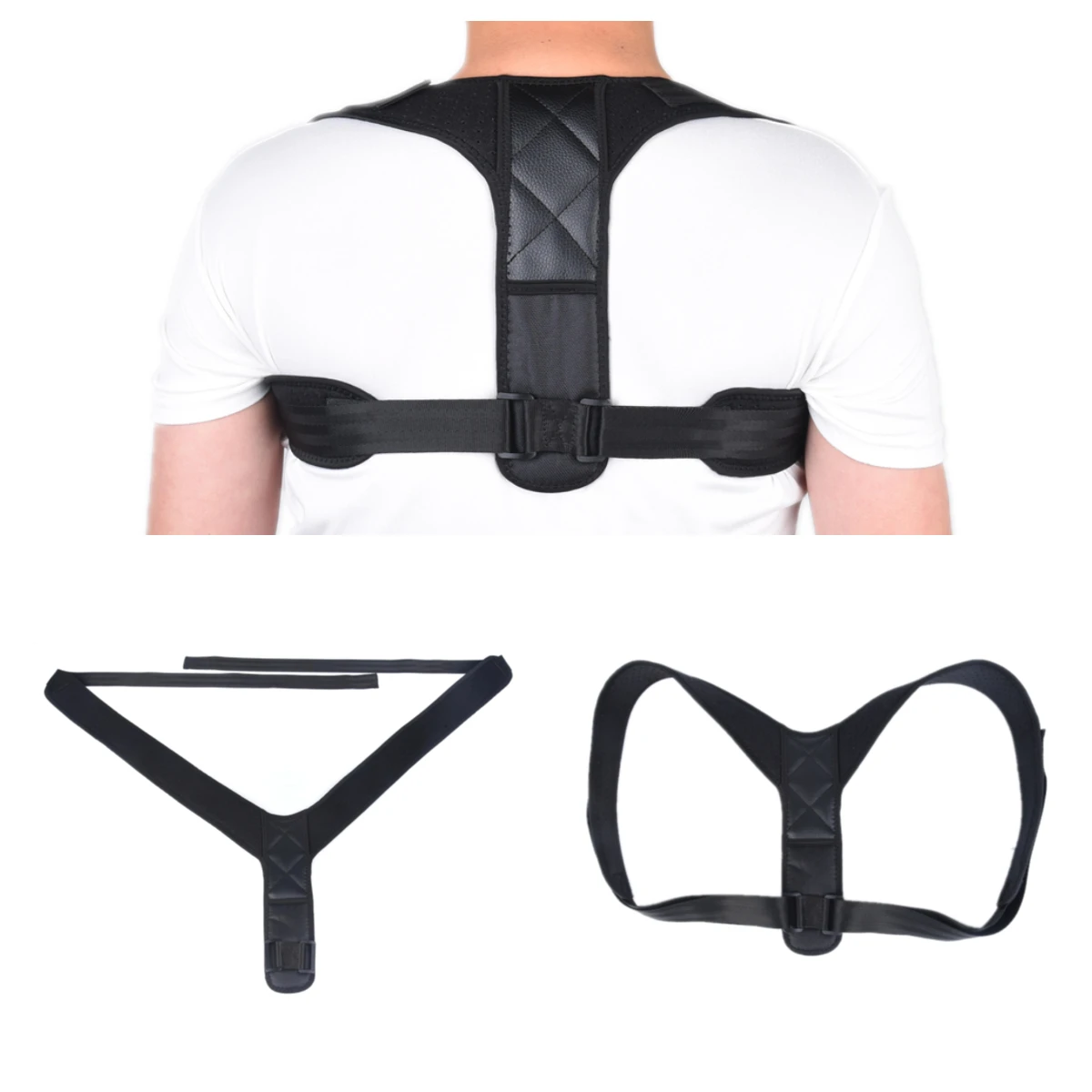 
2021 hot sale adjustable neoprene universal posture corrector back straightener brace 