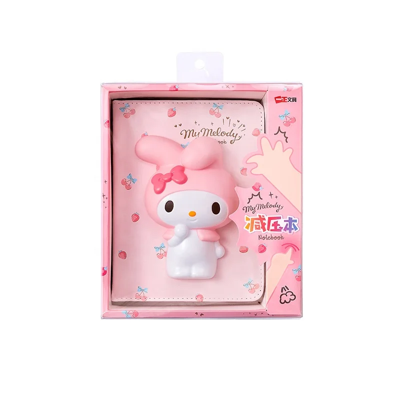 HWF 101151 Sanrio 3D cute cartoon NoteBook Creative decompression hand doll Vent Paper School Stationery Diary Notebook