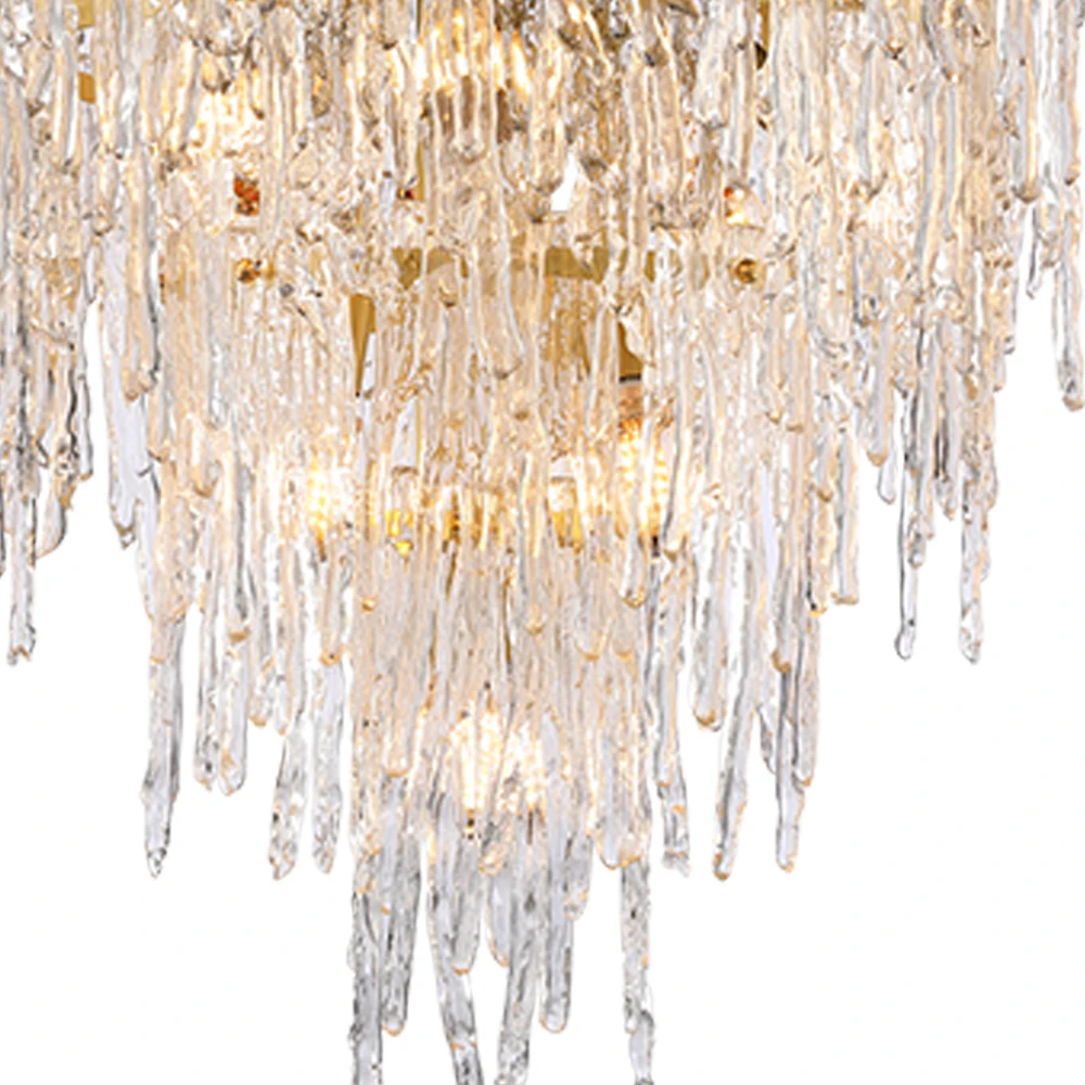 Hot sell brass luxurious Handmade glass Round villa pendant lamp for dining room decoration chandelier