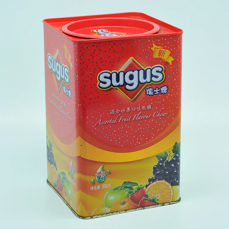 empty metal tin boxes sugus sweet tin can wholesale