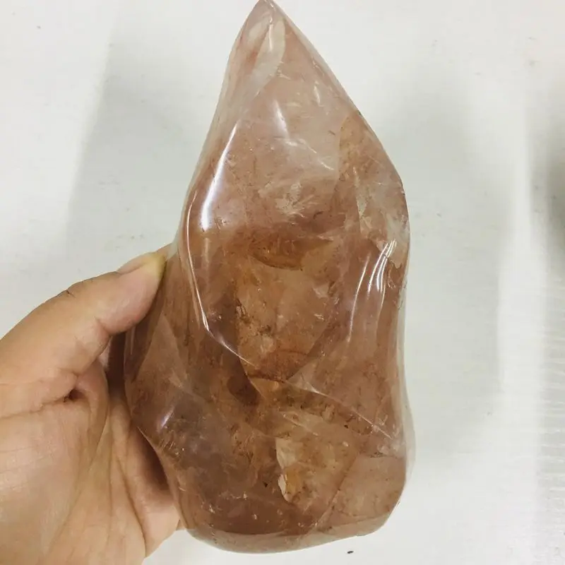Natural red fire quartz hematoid crystal flame Golden Healer Crystal Quartz Flame for cheap wholesale