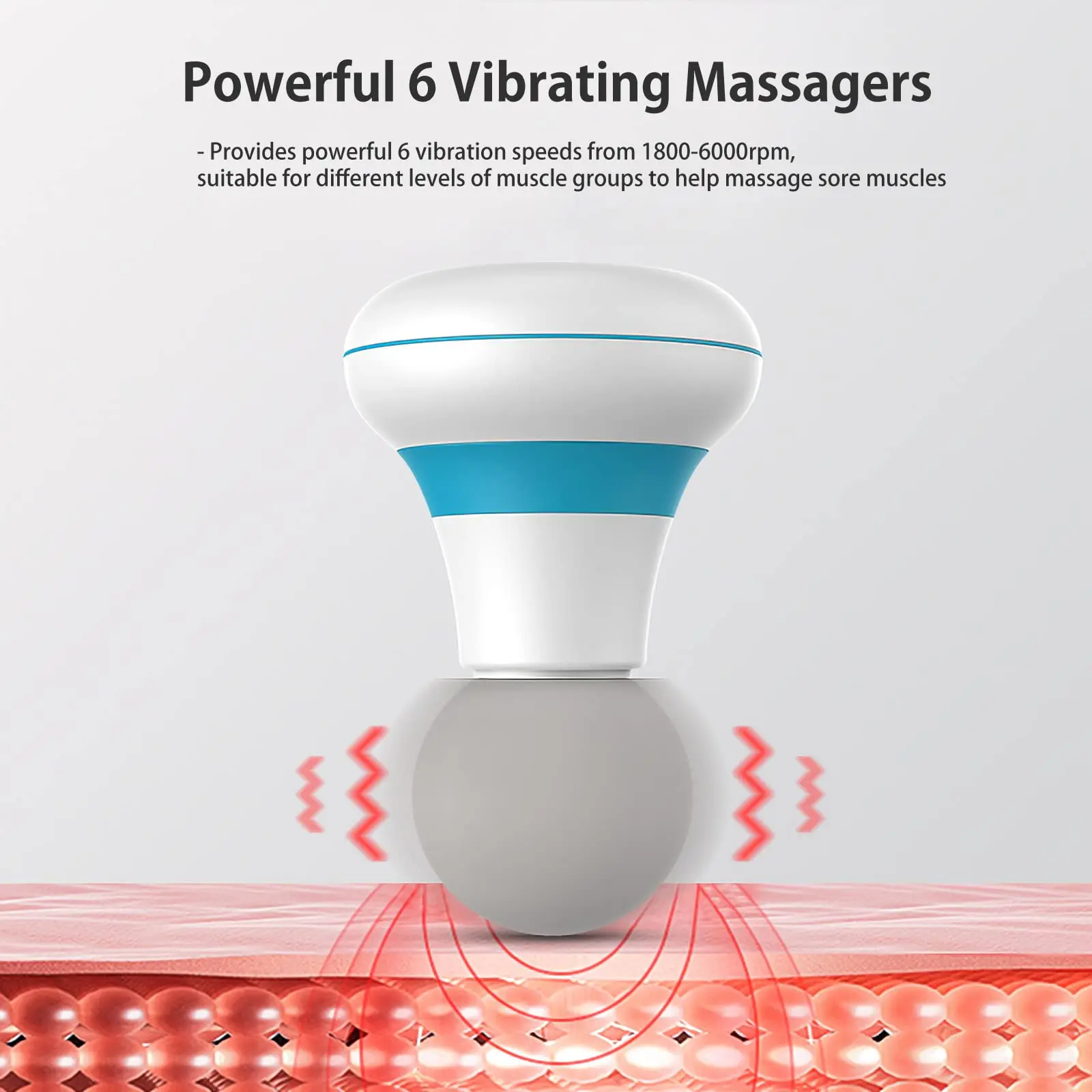 Portable Pleasure USB Rechargeable Mini Massager for Women 6 Speeds of Head and Neck Bliss