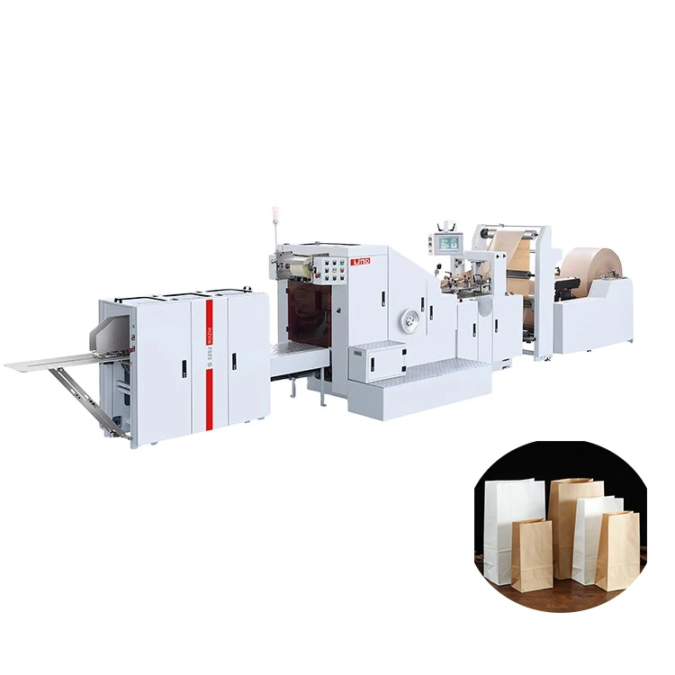 High Speed Fast Food Manual Shopping Craft Paper Bag With Handle Making Machine