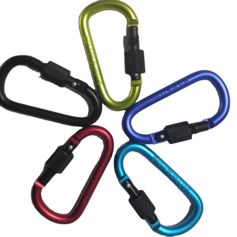 High quality aluminum alloy mountaineering buckle d-shaped fast hanging mountaineering buckle multi-functional fast hanging