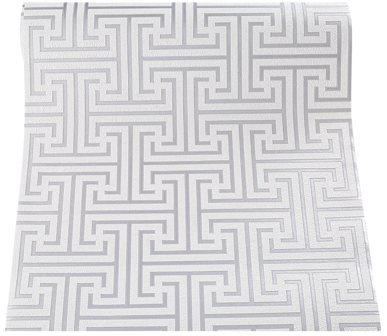 Modern Chinese Deerskin Velvet Wallpaper For Living Room 3D Back Character Gridn On-woven Thickening Wallpaper
