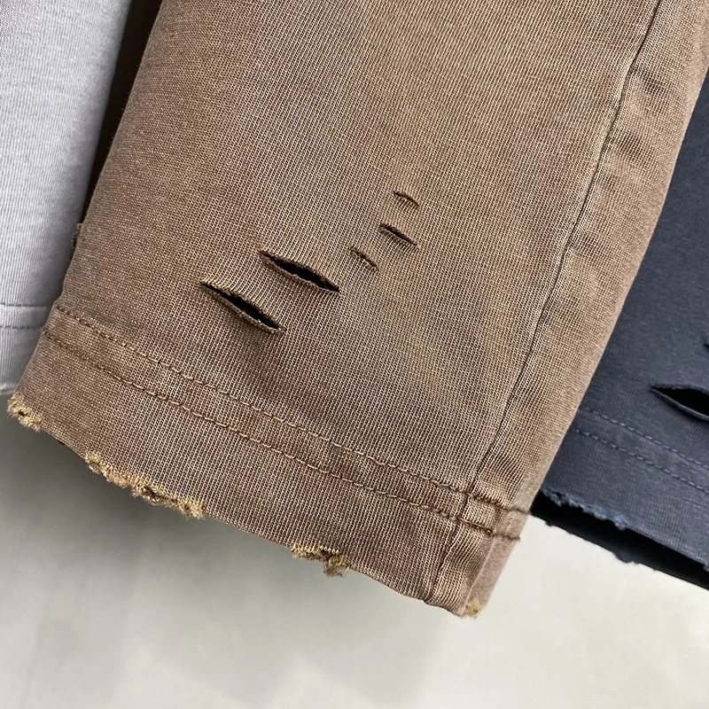 Acid Washed Distressing T Shirt Distressed Tshirt Heavyweight Hip Hop Stone Oversized Custom Vintage Customized Men Jersey Blank