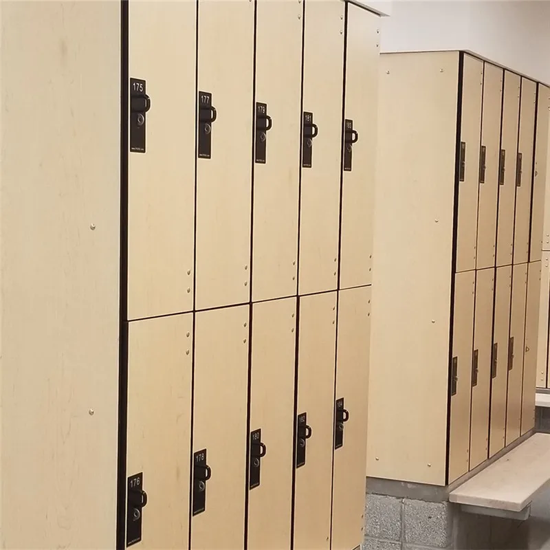 Wood Grain RFID Lock Smart Hpl Locker Electronic Lockers for Gym Changing Room