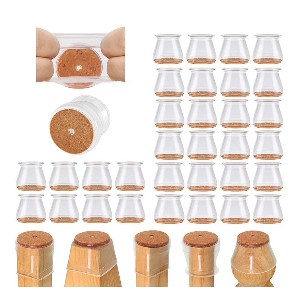 32 шт., силиконовые фетровые напольные покрытия для плитки из твердой древесины