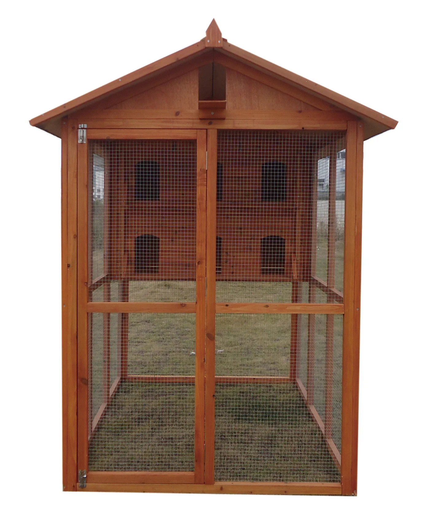 Cheap Large Wooden Aviary Standing Vertical Play House with Bars Parakeets Finches Good Wood Vertical Breeding Cage Bird