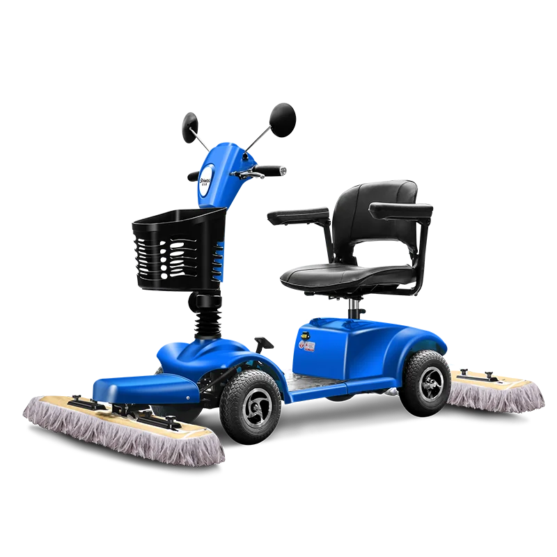 Highest Quality Ride-On Sweepers Compact Industrial Commercial Floor Scrubbers ride on floor mop propelled three wheel dust cart