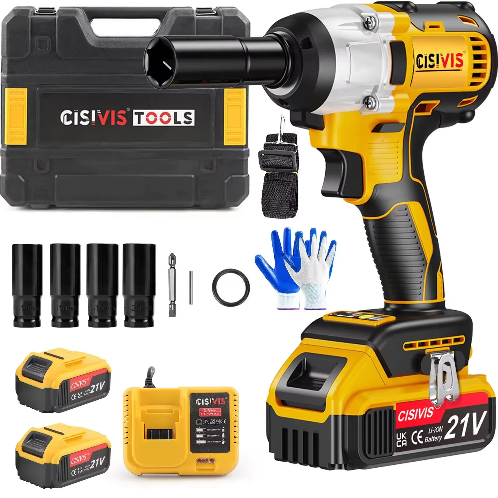 Cisivis Factory Hot Sale 350NM Electric Wrench Set One Power Torque Multiplier Impact Wrench 3/4 Power Wrenches KIT