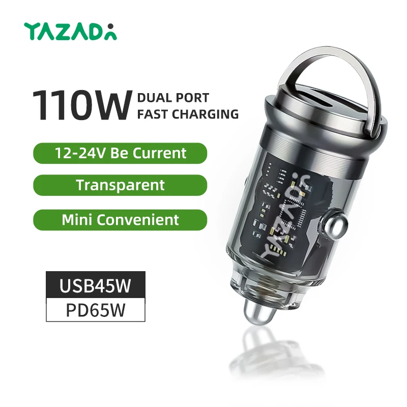 Car mobile charger with usb 3.0 cable LED promotional USB Type-C 12-24V car charger Mobile Phone Light super Power Charging