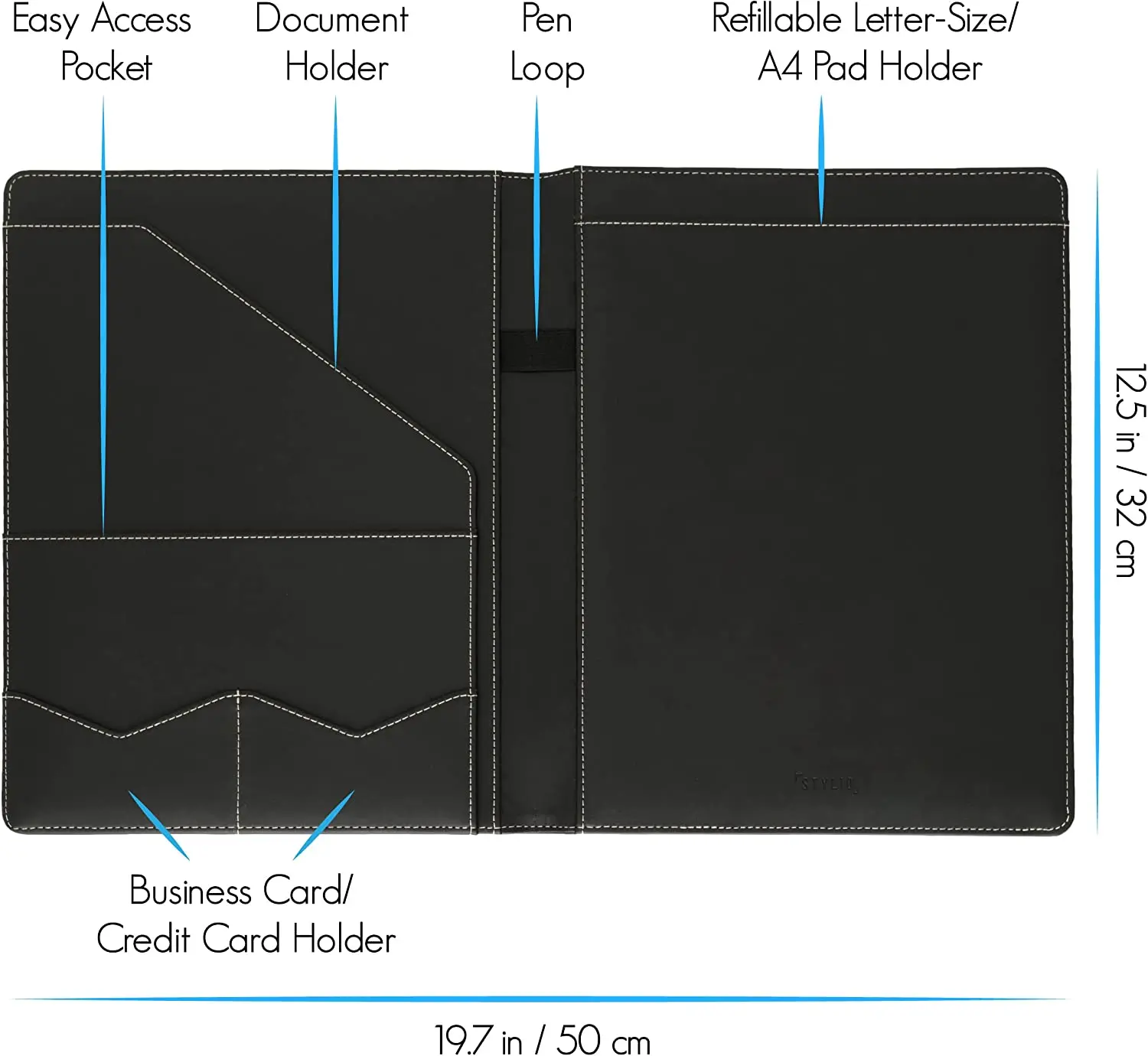 Portfolio Folder Binder Interview Resume Legal Document Organizer Business Card Holder Writing Pad Leather File Package Custom