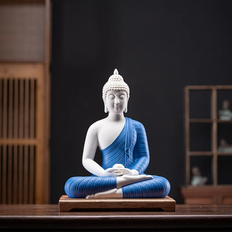 Юго-Восточная Азия Тай керамическая статуэтка Будды (сделай сам) со светодиодной лампой с легкий горелки Шакьямуни Amida знахаре татхагата украшение