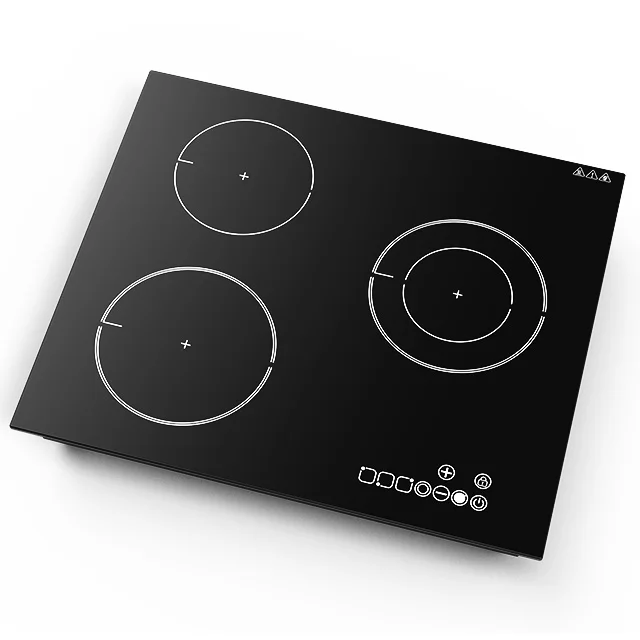 New Design Touch Induction and Ceramic Hob Built in Electric 3 Burner Stove Double Cooker