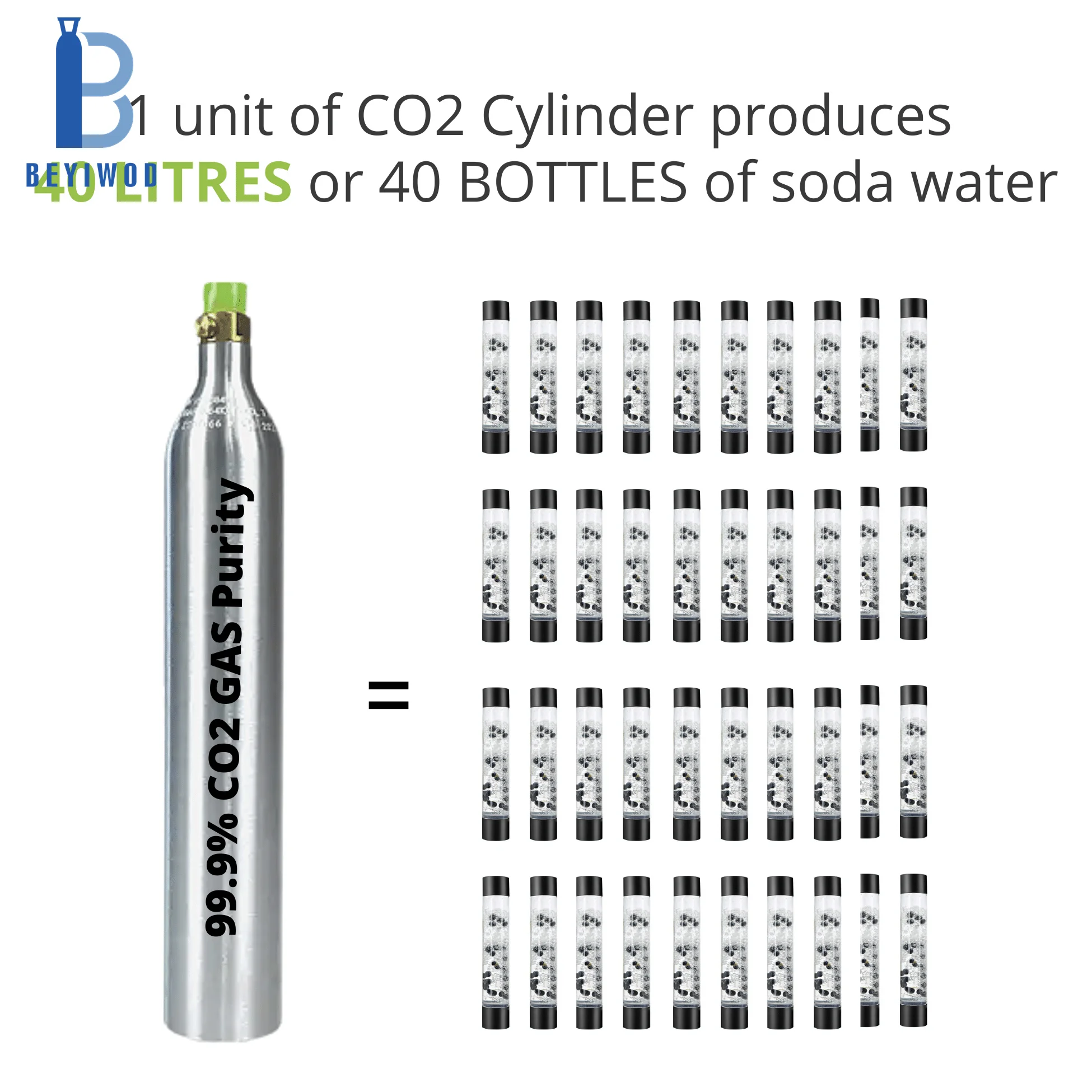sparkling water co2 60l gas cylinder 0.6l co2 aluminum soda cylinder bubbling co2 tank cylinder