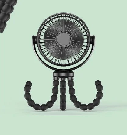 Amazon Hot Flexible Tripod Clip Fan Rechargeable Portable Mini Usb Octopus Baby Stroller Fan