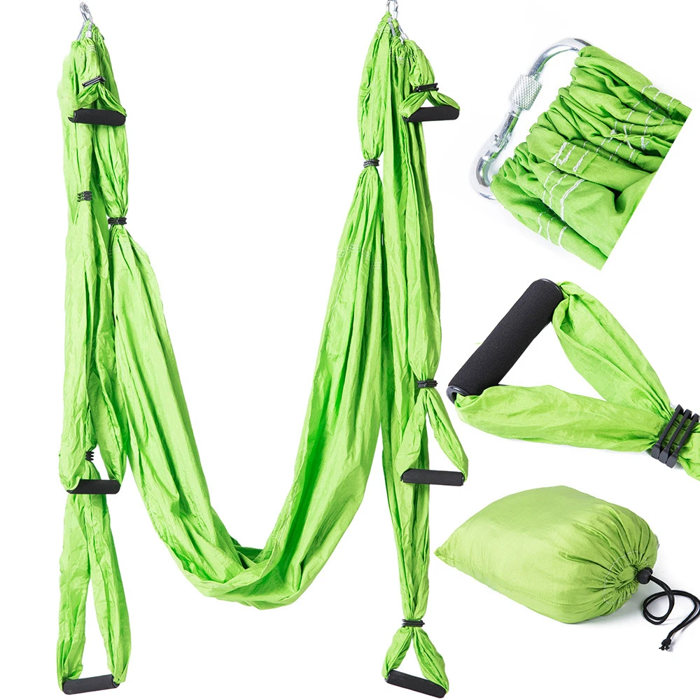 SANFAN Aerial Yoga Swing Strap Powerful Yoga Hammock Set Aerial Handstand with Extension Strap and Ceiling Mounting Kit