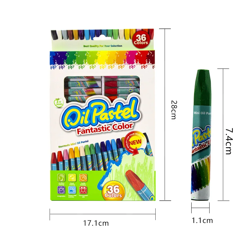 12 18 24 36 pcs Art Drawing Oil Pastel Silky Crayons Set With Custom Logo