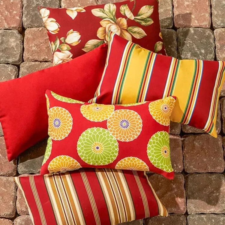 making rectangular designer geometrical waterproof throw cushion and pillow for patio furniture