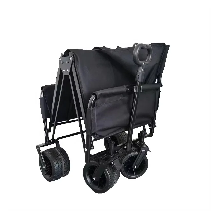 Heavy-Duty Camping Cart Multiple Pockets Folding Wagon Sofa OEM Customizable Enclosed Brakes Multiple Use Oxford Cloth Folding